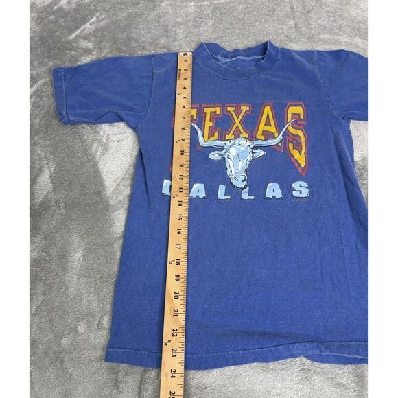 Vintage 80s Dallas Texas Short Sleeve T Shirt Men's Size Small Blue - Picture 9 of 10